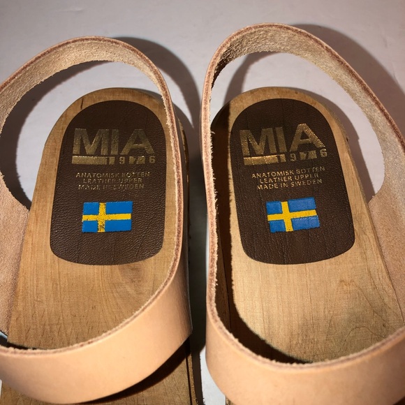 MIA x Free People Greta Anja Wooden Clogs Mules Shoes Sweden sz 39 - Picture 6 of 7